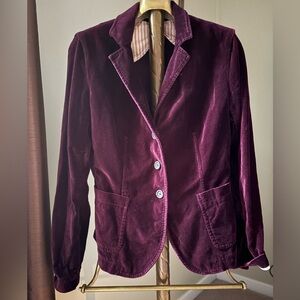 J. Crew Vintage Velvet Blazer in Maroon